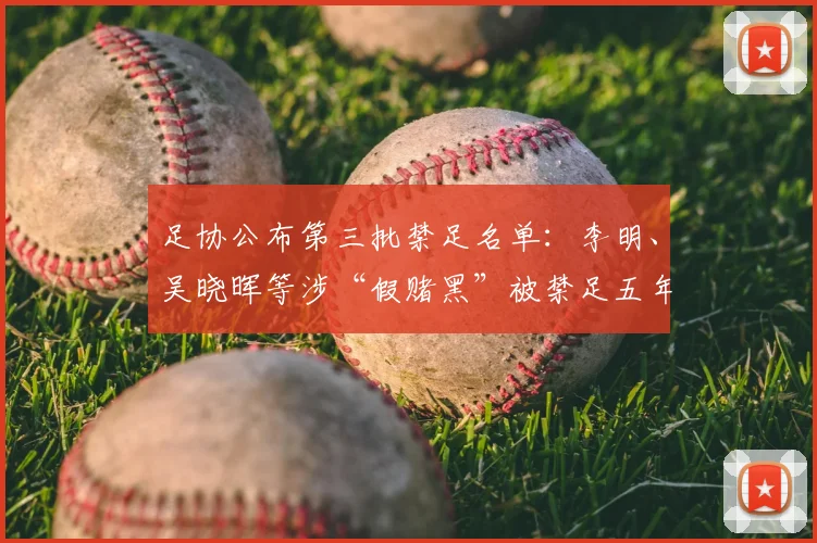 足协公布第三批禁足名单:李明、吴晓晖等涉“假赌黑”被禁足五年,名单详情与处罚原因解析